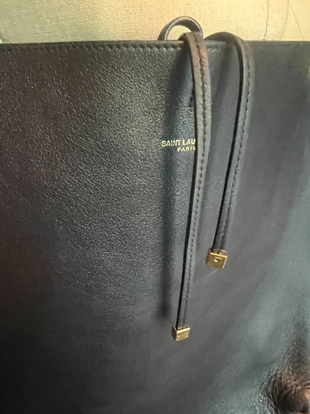 Saint Laurent Black Leather Tote with Chain Strap - Picture 5 of 9
